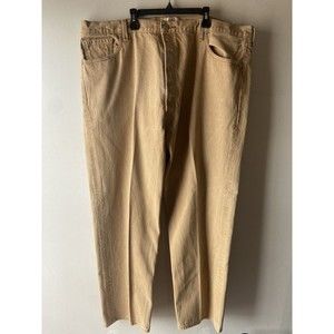 Levis Levi 501 xx Mens Button Fly Straight Leg Khaki Tan 46x34 Pants Dress Jeans